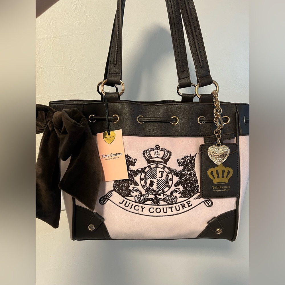 Juicy Couture Scottie Doggie Day Dreamer Brown and Pink Tote